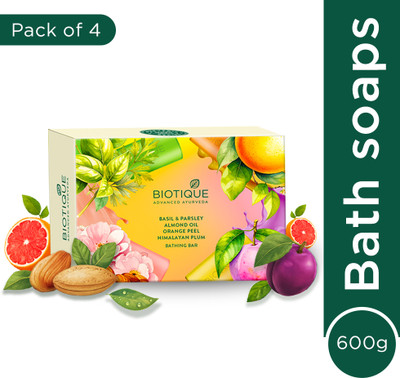 BIOTIQUE Bathing, Celebration Pack With 4 Unique ,Refreshing & Nourishing Soap(4 x 150 g)