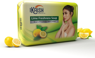 IKRISH Lime Freshness Soap Brust of freshness with lemon, Paraben Free(5 x 100 g)