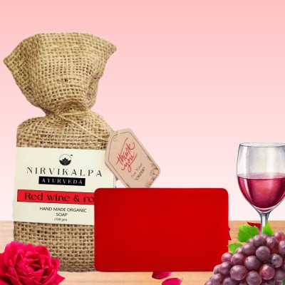 NIRVIKALPA AYURVEDA Red Wine Soap + Rose Organic Soaps | No Harmful Chemical(100gm)(100 g)