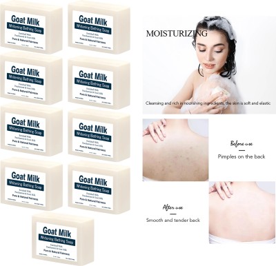 panthi Goat Milk Skin Lightening Soap For Reduce Freckles, Age Marks, Acne Spots(9Pcs)(9 x 100 g)