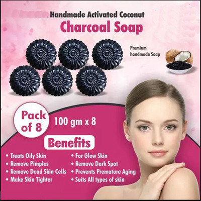 BadaHair Handmade Charcoal Detox Unique Soap(8 x 100 g)