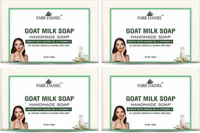 PARK DANIEL Bathing Bar Soap with Goat Milk Extract Pack of 4 of 100Grams(4 x 100 g)