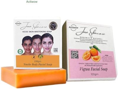 ACTIWOW Jiore Vigwa and Kojic Sinche Soap for Skin Whitening and Clear, Even Glow A02(2 x 100 g)