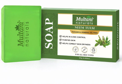 Multani Natural Neem & Tulsi Handmade Soap I Fights Acne & Skin Irritation -(125 g)