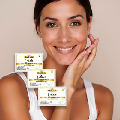 Utkrisht Goat Milk Soap Set for Youthful Skin Glow Pack of 3(3 x 125 g)