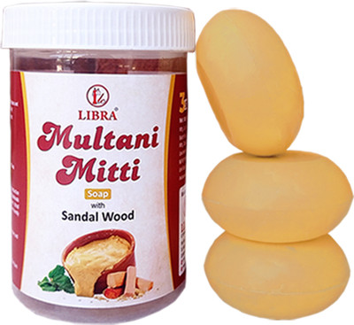 LIBRA Multani Mitti Soap with Sandal Wood Pack of 3(3 x 100 g)