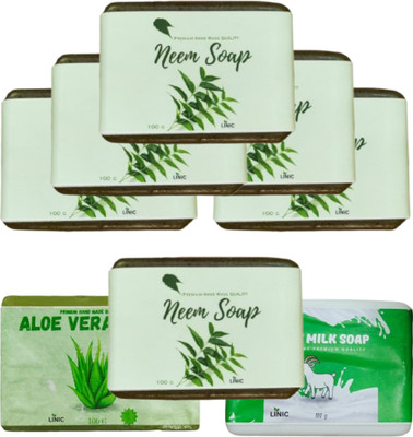 linic HERBAL NEEM SOAP(6), ALOE VERA(1), GOAT MILK(1)(8 x 100 g)