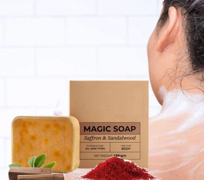 AGLEY Magic Soap De-tan soap bar for clean Sandal Wood And Saffron Soap(150 g)