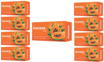 MORVIN INDIA Papaya Soap, Skin Whitening & Unique Fragrance (9*75 GM)(9 x 75 g)