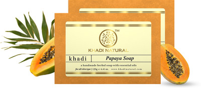KHADI NATURAL Organic Papaya Soap(2 x 125 g)