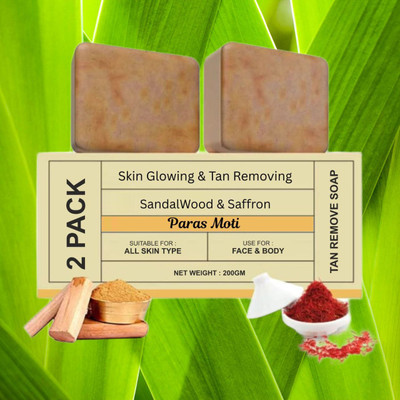 PARAS MOTI Magic Glow Saffron & Sandalwood Brightening Soap Bar Natural Care (Pack of 2)(2 x 100 g)