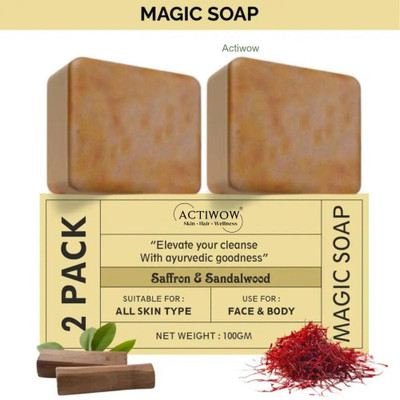 ACTIWOW Magic Soap Glycerin Bar for Gentle Hydration and Smoothness 2Pcs(2 x 100 g)