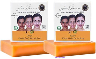 ACTIWOW Jiore Skincare Sinche Kojic Soap for Skin Whitening & Smooth Glow Combo Set A01(2 x 100 g)