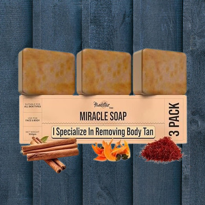 HINDSTAR Soaps Wood And Saffron Soap Glowing & Refreshing Skin (pack of 3) -jhgh OOO++(3 x 33.33 g)