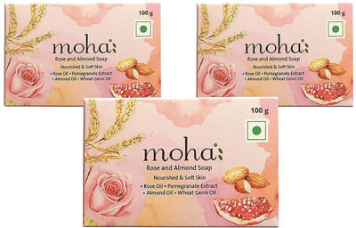 Moha Rose and Almond Soap 100gm X3(3 x 100 g)