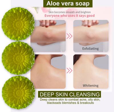 TERIHAR Aloe Vera Soap with Green Tea Extract (100GM) (PACK OF 3)(300 g)