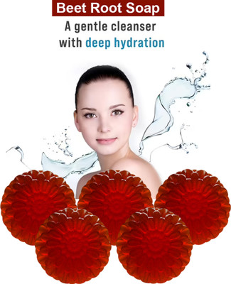 panthi Refreshing Orange Beet Root Bathing Soap (100GM) (PACK OF 5)(5 x 100 g)