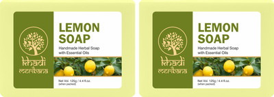 MeriBana Khadi Handmade Lemon Bath Soap(2 x 100 g)