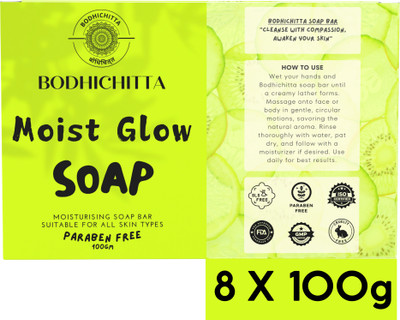 Bodhichitta Refreshing Cucumber Soap for Moisture Lock & Rejuvenated Skin Feel(8 x 100 g)