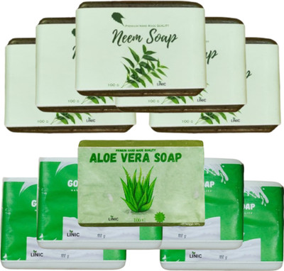 linic HERBAL NEEM SOAP(5), ALOE VERA(1), GOAT MILK(4)(10 x 100 g)