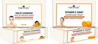 PARK DANIEL Haldi Chandan & Vitamin C Bathing Bar Soap Pack of 2 of 100Gms (200Gms)(2 x 100 g)