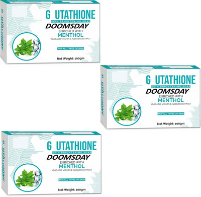 DOOMSDAY GLUTATHIONE MENTHOL SOAP ENRICHED WITH MENTHOL ,VITAMIN E & ALOEVERA PACK OF 3(3 x 100 g)