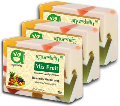 Ayurdaily Natural Mix Fruit Soap(3 x 125 g)