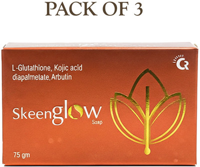 SkeenGlow L-Glutathione, Kojic Acid & Arbutin Soap for Even Skin Tone & Long-Lasting Glow(3 x 75 g)