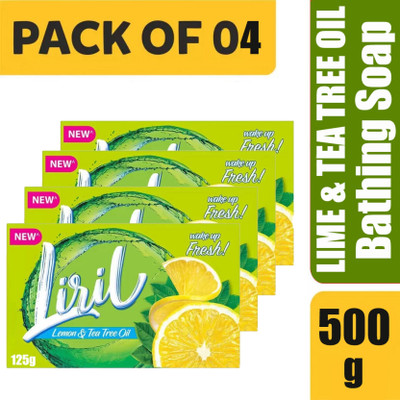 Liril Lime & Tea Tree Oil Bathing Soap(4 x 125 g)