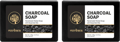 MeriBana Khadi Charcoal Soap For Skin Detoxification and Skin Whitening(2 x 125 g)