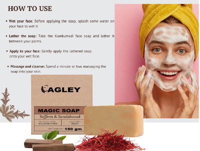 AGLEY Whitening and Exfoliating Soap Magic Soap Sandal Wood And Saffron(150 g)