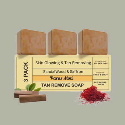 PARAS MOTI Magic Glow Natural Sandalwood & Saffron Bath Bar Brightening Care (Pack of 3)(3 x 100 g)