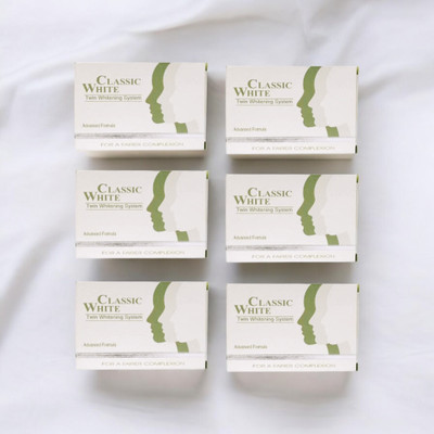 bbts NEW WHITENING SOAP CLASSIC WHITE WITH TWIN WHITENING FOR FAIR SKIN 85g×6(6 x 85 g)