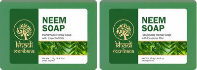 MeriBana Khadi Neem Handmade Bath Soap(2 x 125 g)