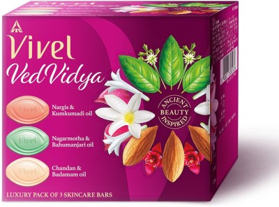 Vivel VedVidya Luxury Skincare Grade 1 Soaps for Soft, Even-toned & Glowing Skin(3 x 100 g)