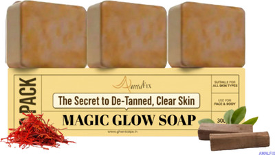 amalfix Magic Soap for DeTan and Glowing Brightening Skin FREH(3 x 100 g)