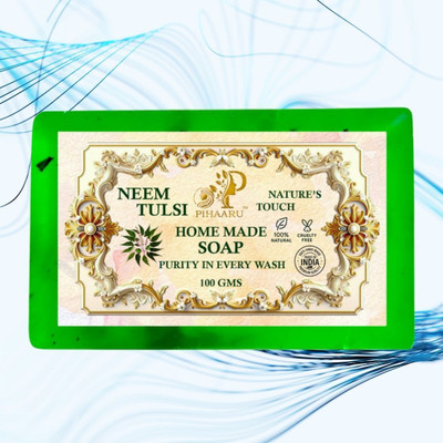 Pihaaru Neem & Tulsi Natural Soap – Deep Cleansing Herbal Bar (100g)<(100 g)