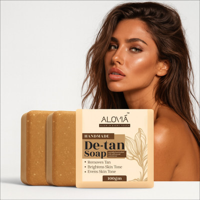 ALOVIA Pure Sandalwood De-Tan Soap – Skin Brightening, Cooling & Refreshing Care(2 x 100 g)