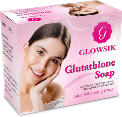 GLOWSIK Glutathione Skin Whitening & Glowing Soap With Vitamin C ,Grape Seed 100 Gm Each(4 x 100 g)