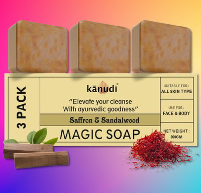 KaNuDi Magic Soap with Saffron and Sandalwood for Men(3 x 100 g)
