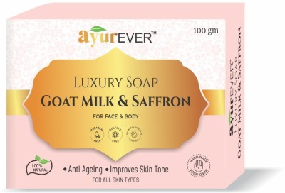 AyurEver Goat Milk and Saffron Luxury Soap(100 g)