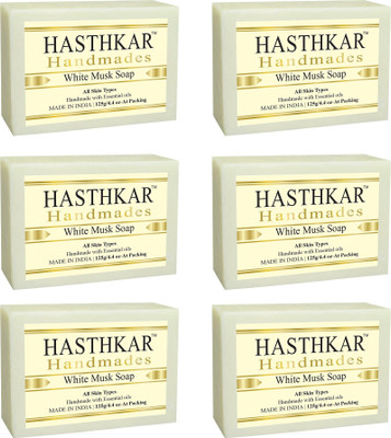 HASTHKAR Handmades Glycerine White Musk Soap-125gm pack of 6(6 x 125 g)