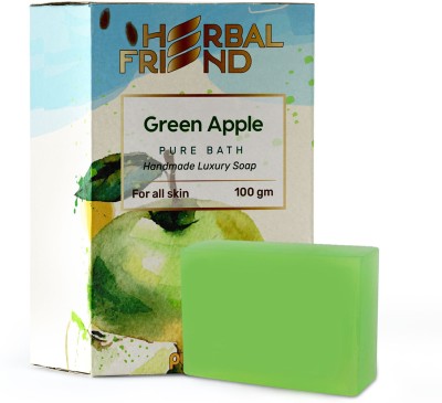 Herbal Friend Green Apple soap deep cleans your skin leaving it refreshed, hydrated and softer(100 g)