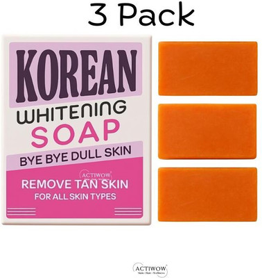 ACTIWOW Korean Soap with Glow Skin Whitening Care 3PCS(3 x 33.33 g)