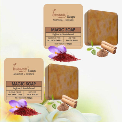 buewey Wood And Saffron Soap For Glowing & Refreshing Skin 04(2 x 100 g)