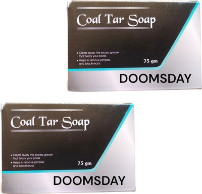 DOOMSDAY COAL TAR SOAP FOR DEEP CLEANSING AND HELPS REMOVE ACNE&PIMPLE PACK OF 2(2 x 75 g)