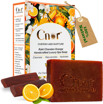 C'nor Rakt Chandan Orange Handcrafted Luxury Spa Soap (Pack of 1)(100 g)