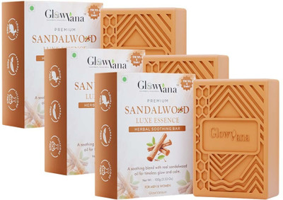 GlowVana Sandalwood Luxe Essence Bar - Pack of 3 (100 gm Each)(3 x 100 g)
