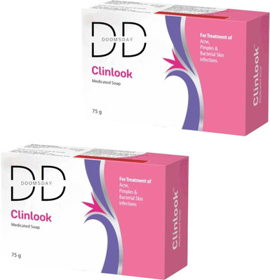 DOOMSDAY CLINL+OOK SOAP FOR TRATMNT OF ACNE PIMPLE,& BACTERIAL SOFT&SMOOTH SKIN PACK OF 2(2 x 75 g)