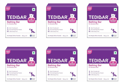 Tedibar Baby Bathing Bar 200 gm x Pack of 6(6 x 200 g)